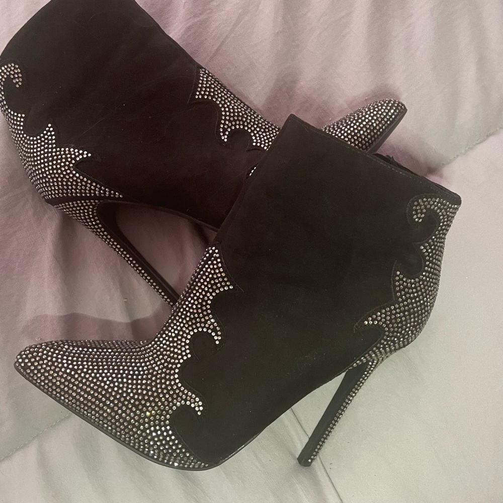 Just Fab Southern Girl Rhinestone Stiletto Bootie size 8.5